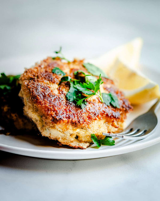 Fish cakes with Peach and Blackberry Salsa