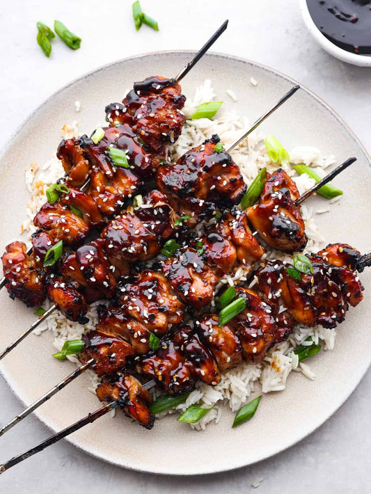 Yakitori (Japanese Grilled Chicken) with Grilled Asparagus | DF, GF